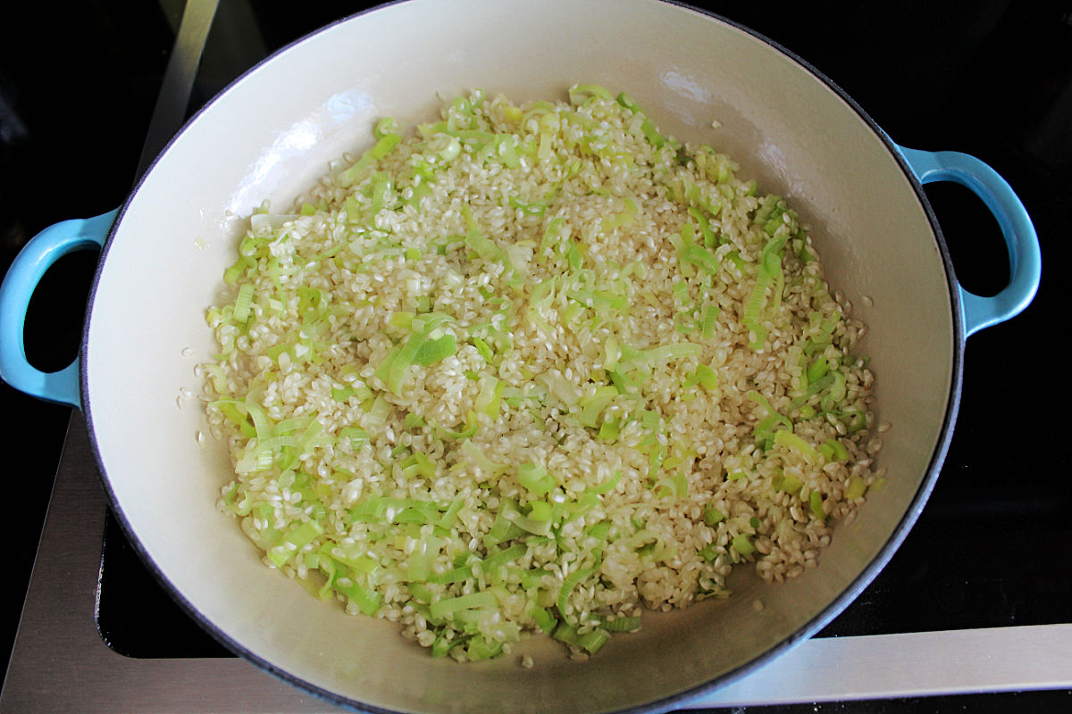 lemon risotto leeks sauteed with rice