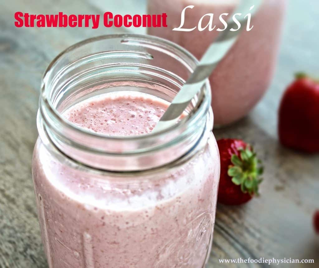 Strawberry Coconut Lassi | @foodiephysician