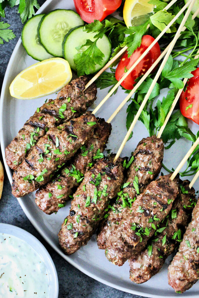 kebabs on a platter
