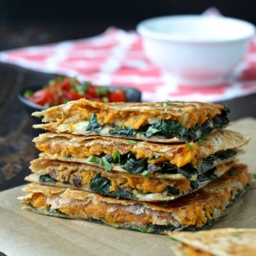 Sweet Potato Kale & Black Bean Quesadillas The Foodie Physician