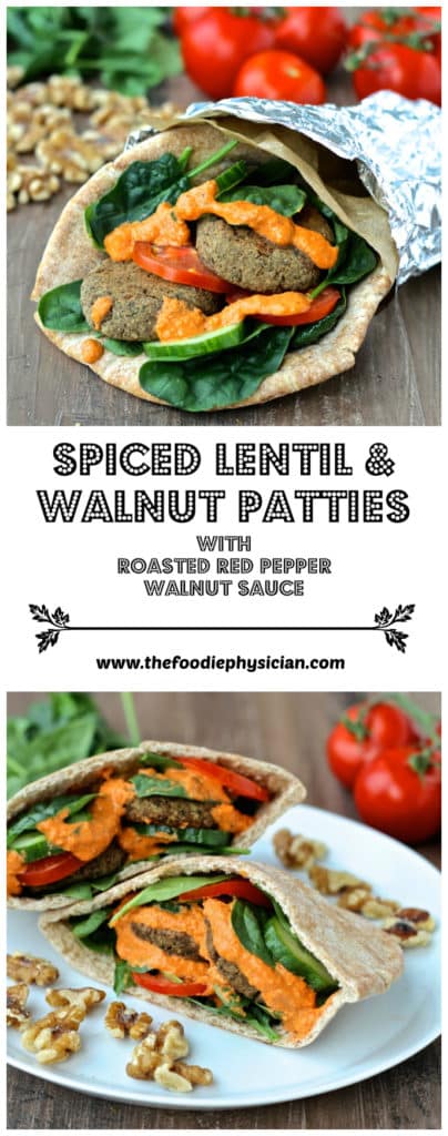 Spiced Lentil & Walnut Patties | @foodiephysician