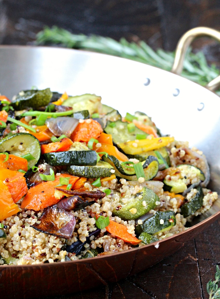 Quinoa with Roasted Vegetables- start the year off right with this nutritious quinoa dish that's packed with color and flavor. | @foodiephysician