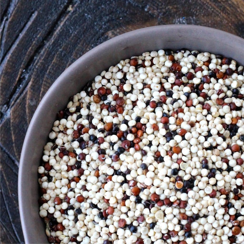 Quinoa in a bowl.