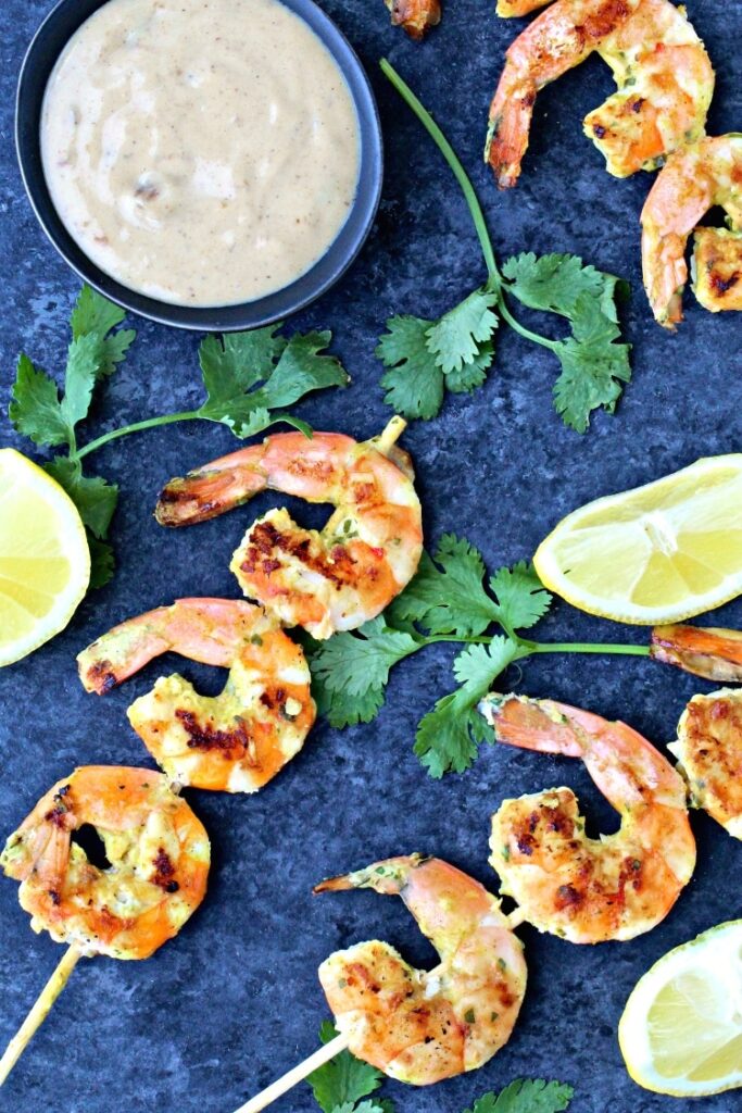 Coconut Curry Shrimp Kebabs | @foodiephysician