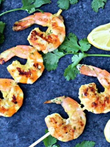 Coconut Curry Shrimp Kebabs | @foodiephysician