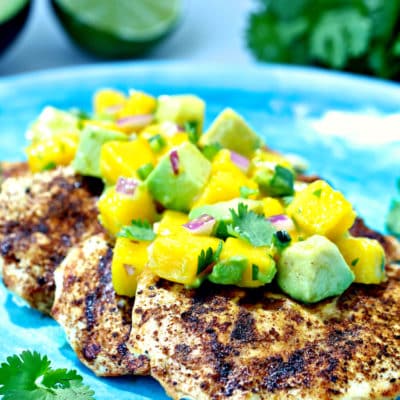 Grilled Spiced Chicken with Mango Avocado Salsa