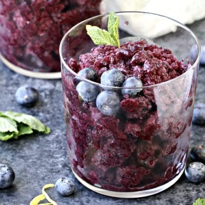 Blueberry Granita with Coconut Whipped Cream