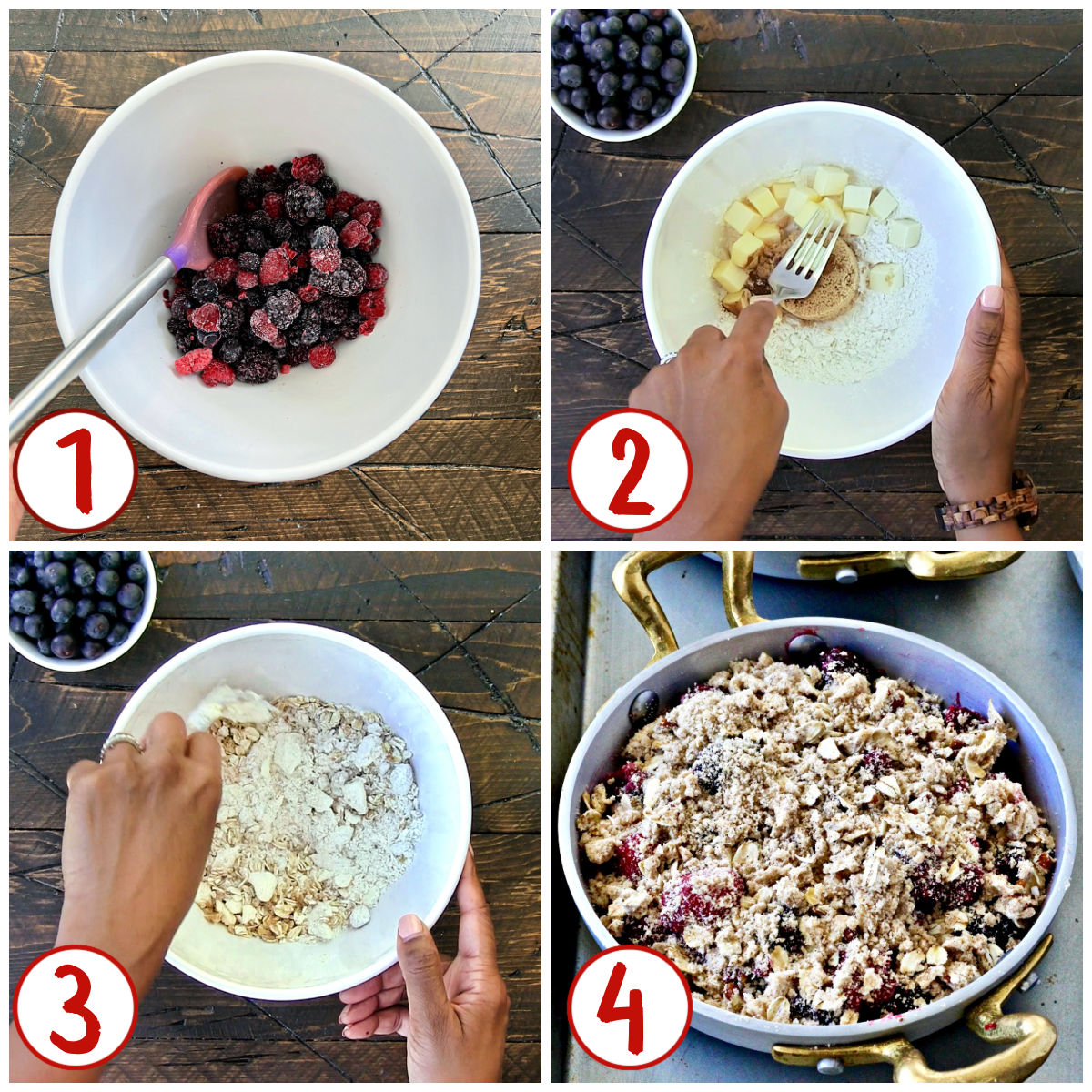 Steps for making berry crisp