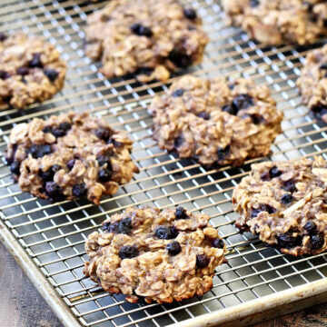 Wild Blueberry Breakfast Cookies on Baking Sheet