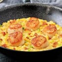 Seared Scallops with Creamy Corn and Bacon