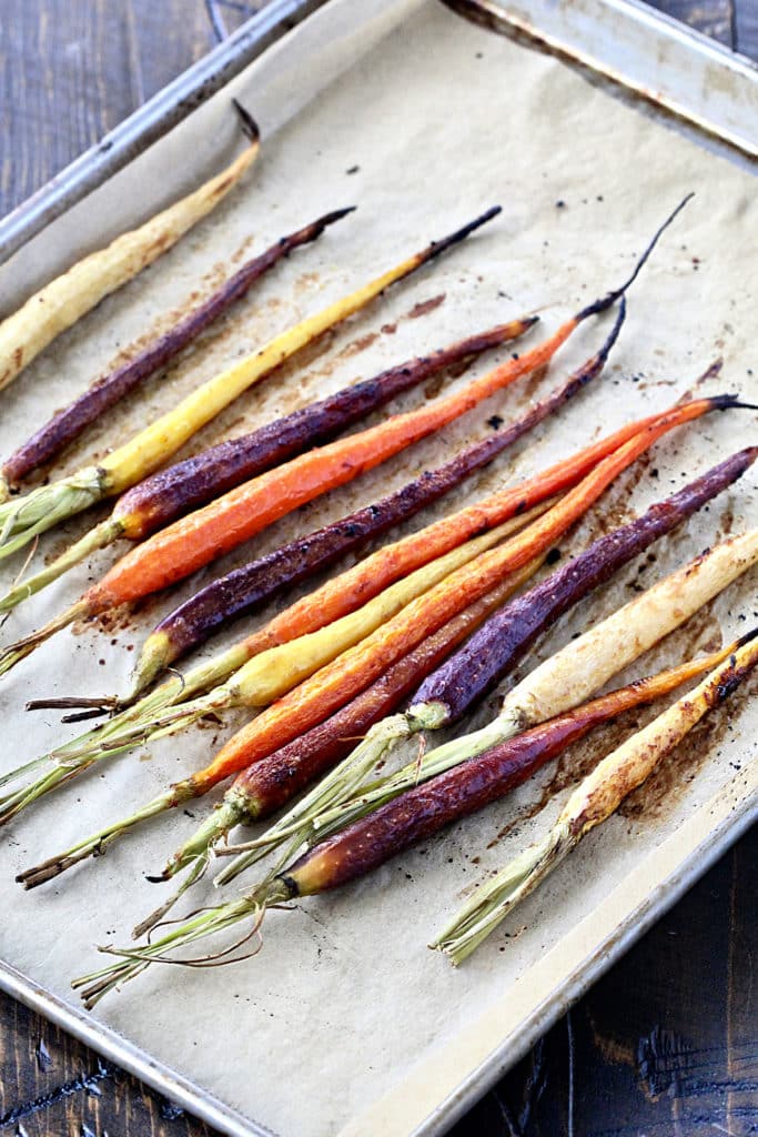 Miso Roasted Rainbow Carrots