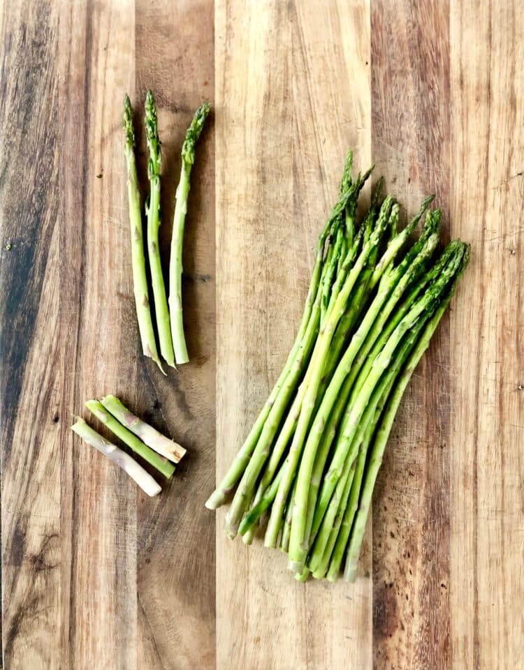 asparagus on a board