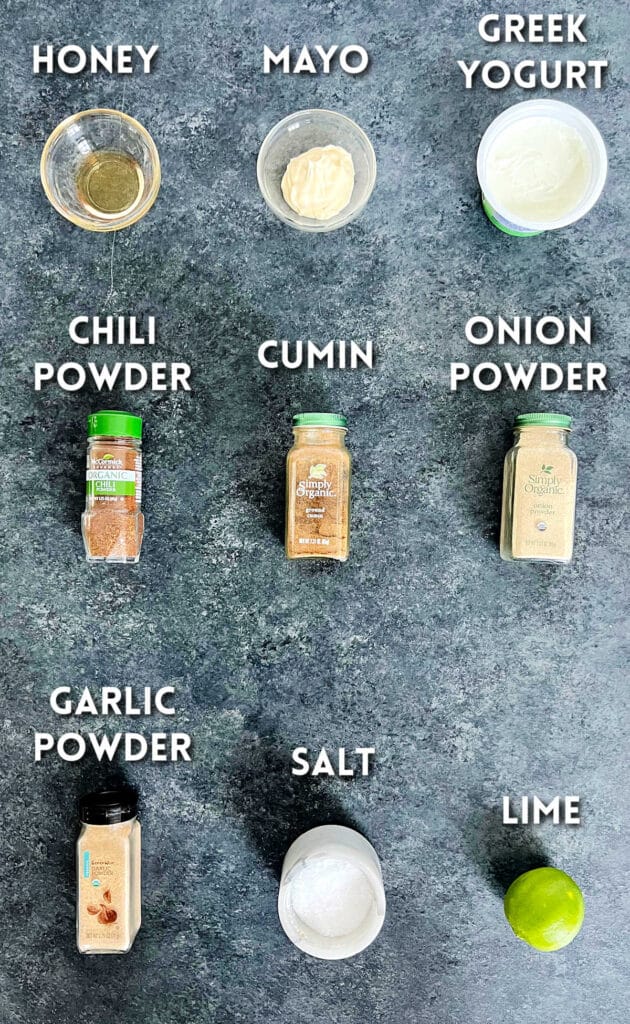 Ingredients for Southwest Chicken Salad dressing