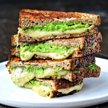 Stacked Avocado Grilled Cheese Sandwiches