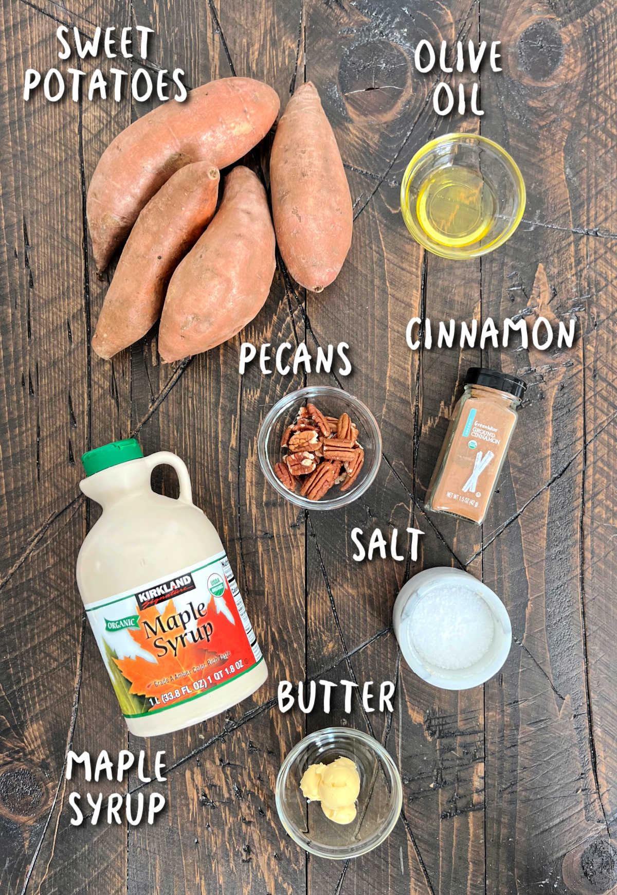 Ingredients for Hasselback sweet potatoes