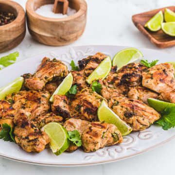 Cilantro and lime grilled chicken thighs
