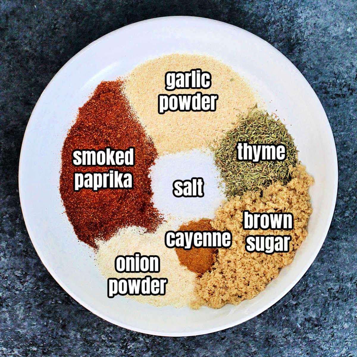 Ingredients for the Best Ever Salmon Dry Rub.