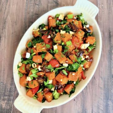 Overhead of Mediterranean Sweet Potato Breakfast Hash