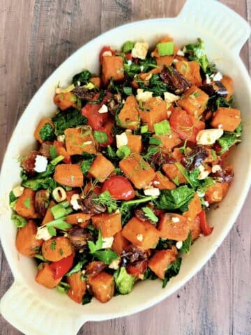 Overhead of Mediterranean Sweet Potato Breakfast Hash